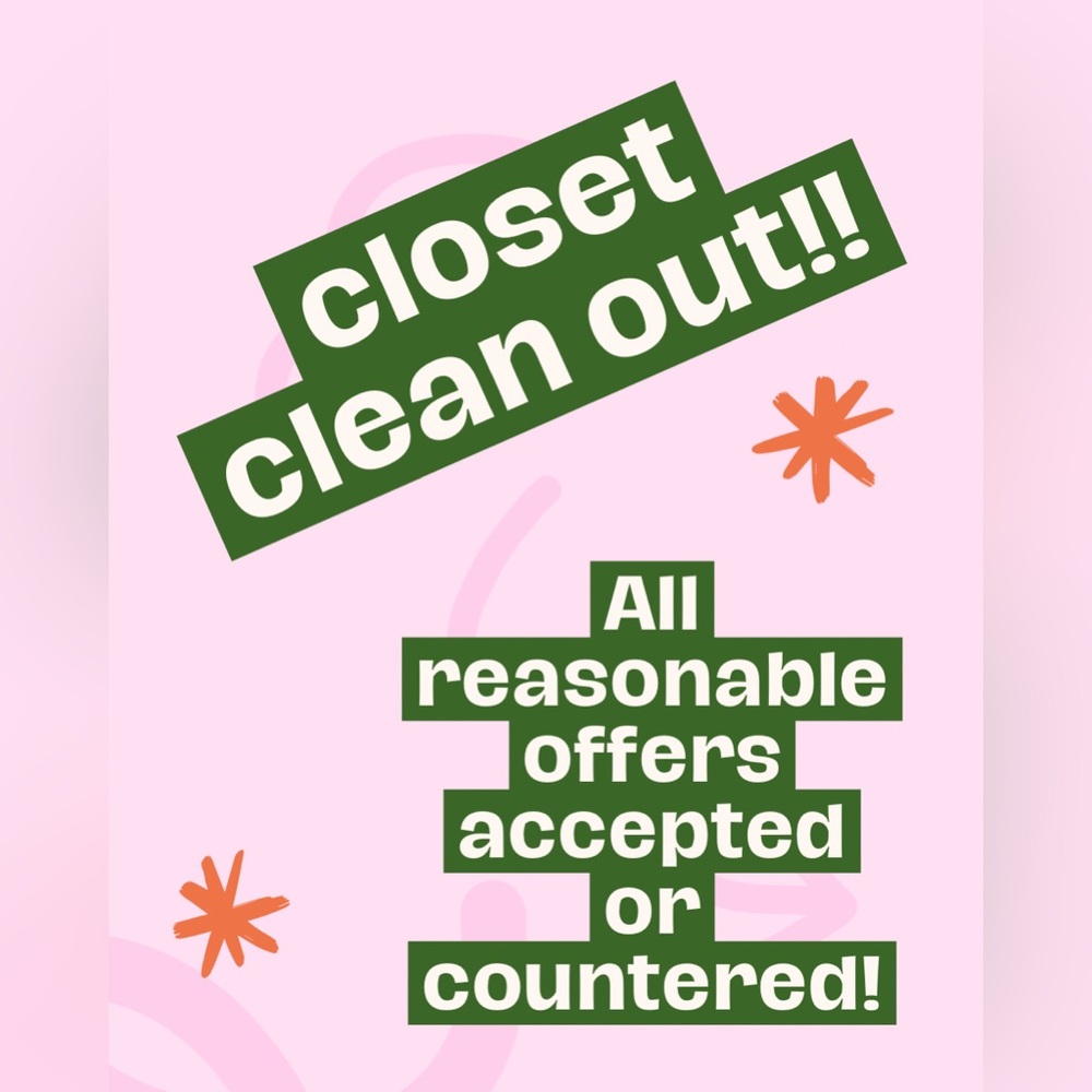 Closet Clean Out! Bigger discounts on 2 + items! Make an offer!